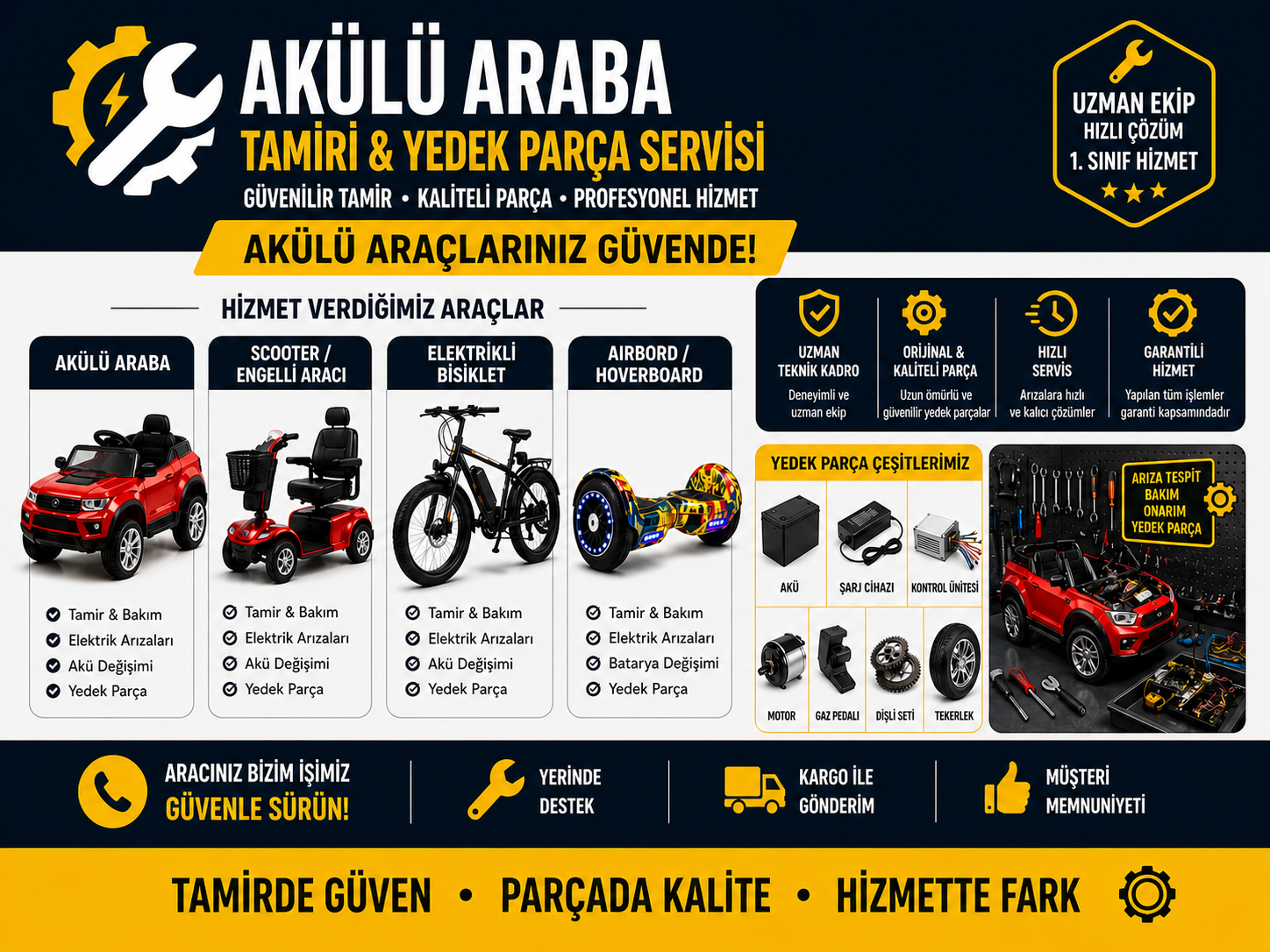 Akülü Araba Yeek Parça Akulu Araba Tamiri